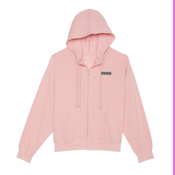 PINK Victoria’s Secret Ivy Fleece Campus Full-Zip Hoodie - Picture 5 of 10